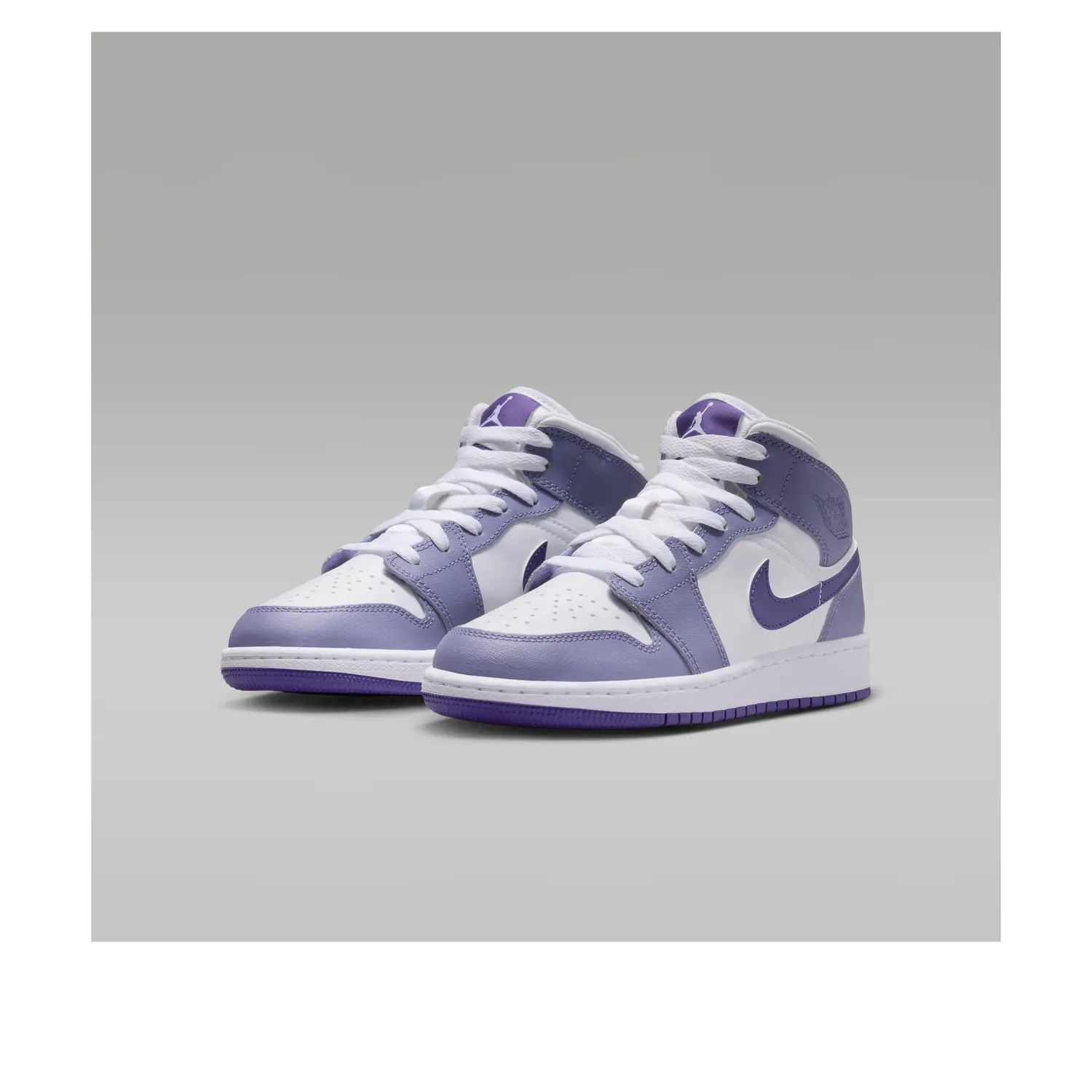 Кроссовки (GS) Air Jordan 1 Mid 'Dusty Amethyst White Court Purple' — фото 4