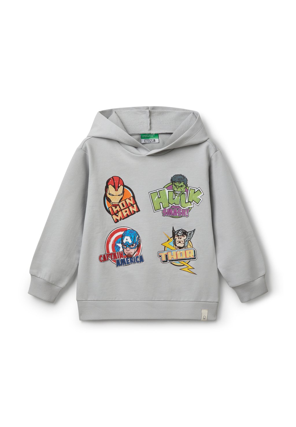

Толстовка AVENGERS MARVEL con cappuccio United Colors of Benetton, серый