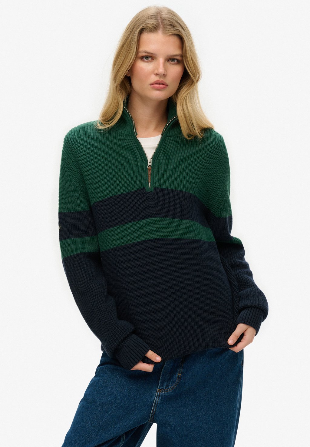 

Джемпер CLASSIC STRIPE HALF-ZIP Superdry, синий