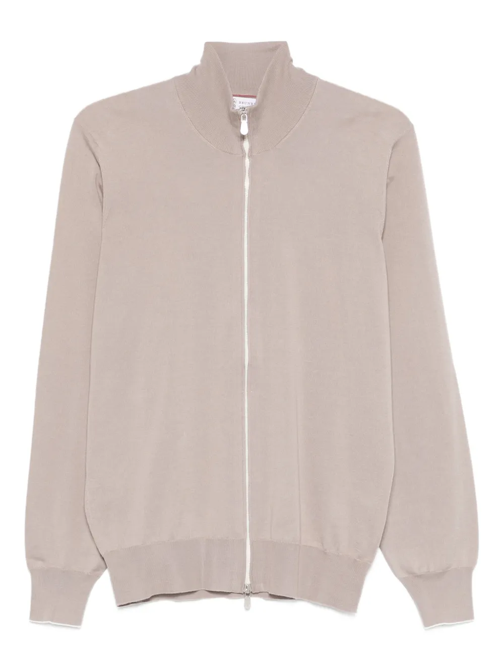 

Хлопковый кардиган на молнии Brunello Cucinelli, коричневый