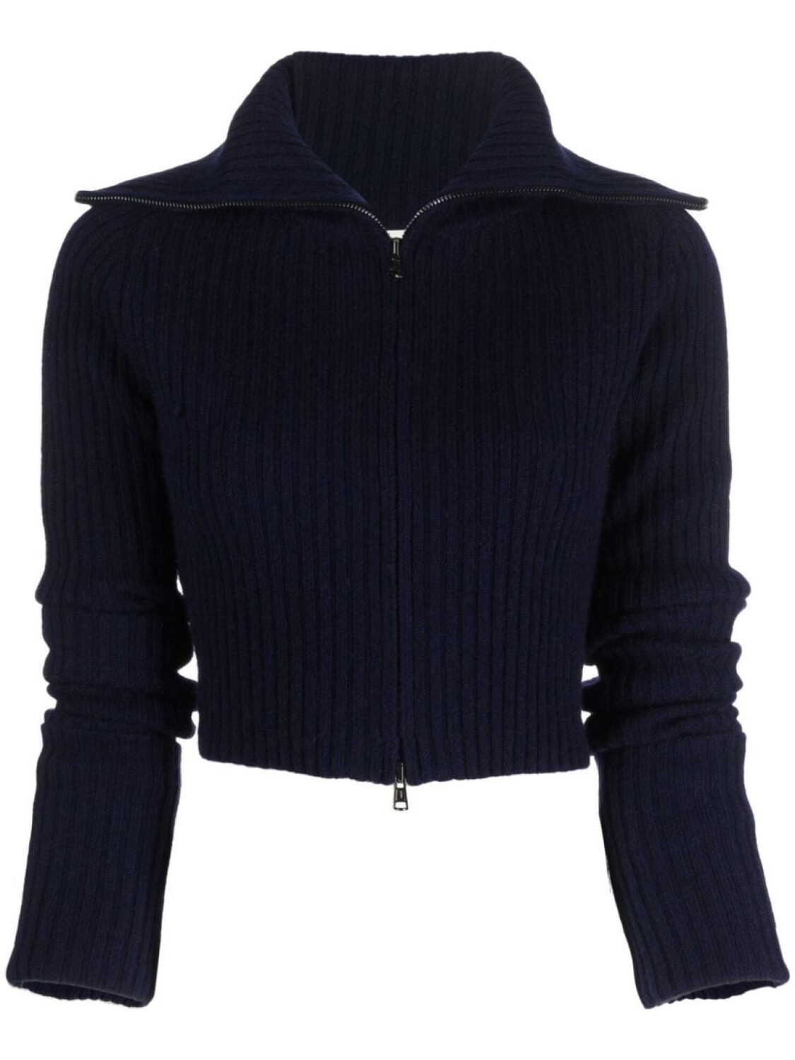 

Sportmax джемпер в рубчик с косым воротником, синий