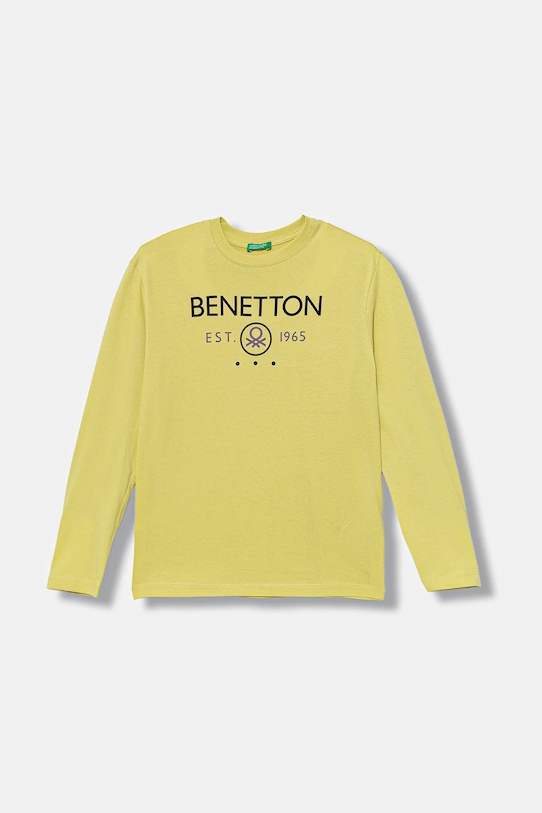 

Детская хлопковая кофта с длинным рукавом United Colors Of Benetton, желтый