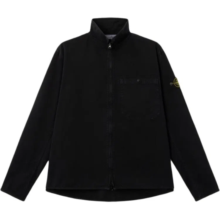 Рубашка с карманом на молнии Stone Island черная