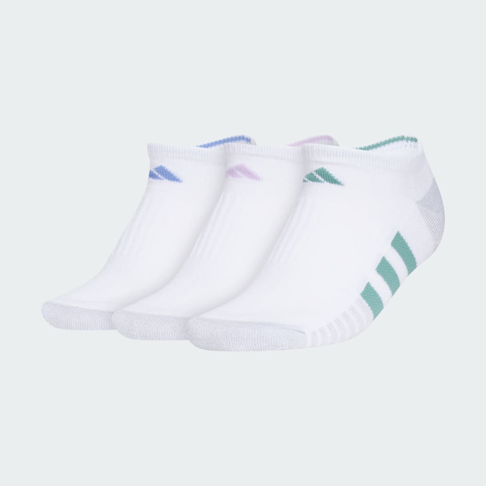 

Носки Adidas Cushioned 3 No-Show Socks 3 Pairs, цвет White/Blue/Powder Teal