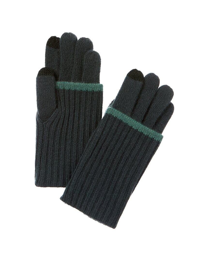 

Amicale Cashmere Кашемировые перчатки с отворотами и манжетами, зеленый