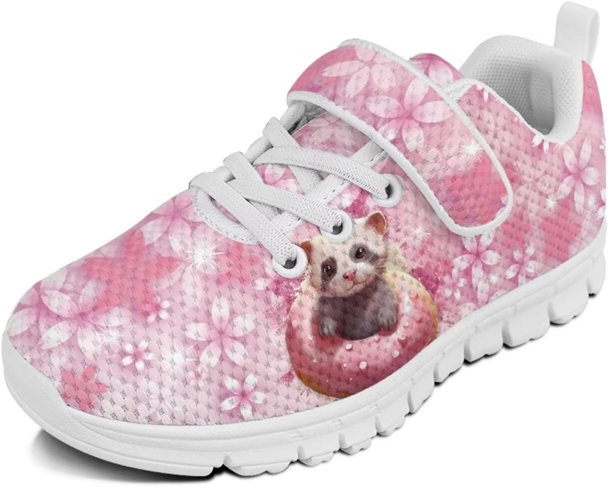 

Кроссовки с животным принтом для мальчиков и девочек, обувь для ходьбы, модный дизайн, с одной пряжкой, теннисные кроссовки, дышащие, легкие, идеальные для детей Watdotory, розовый