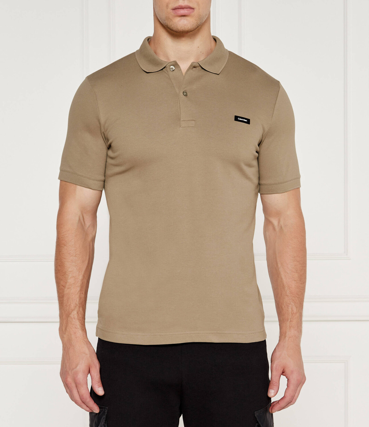 

Поло Calvin Klein Slim Fit stretch pique, бежевый