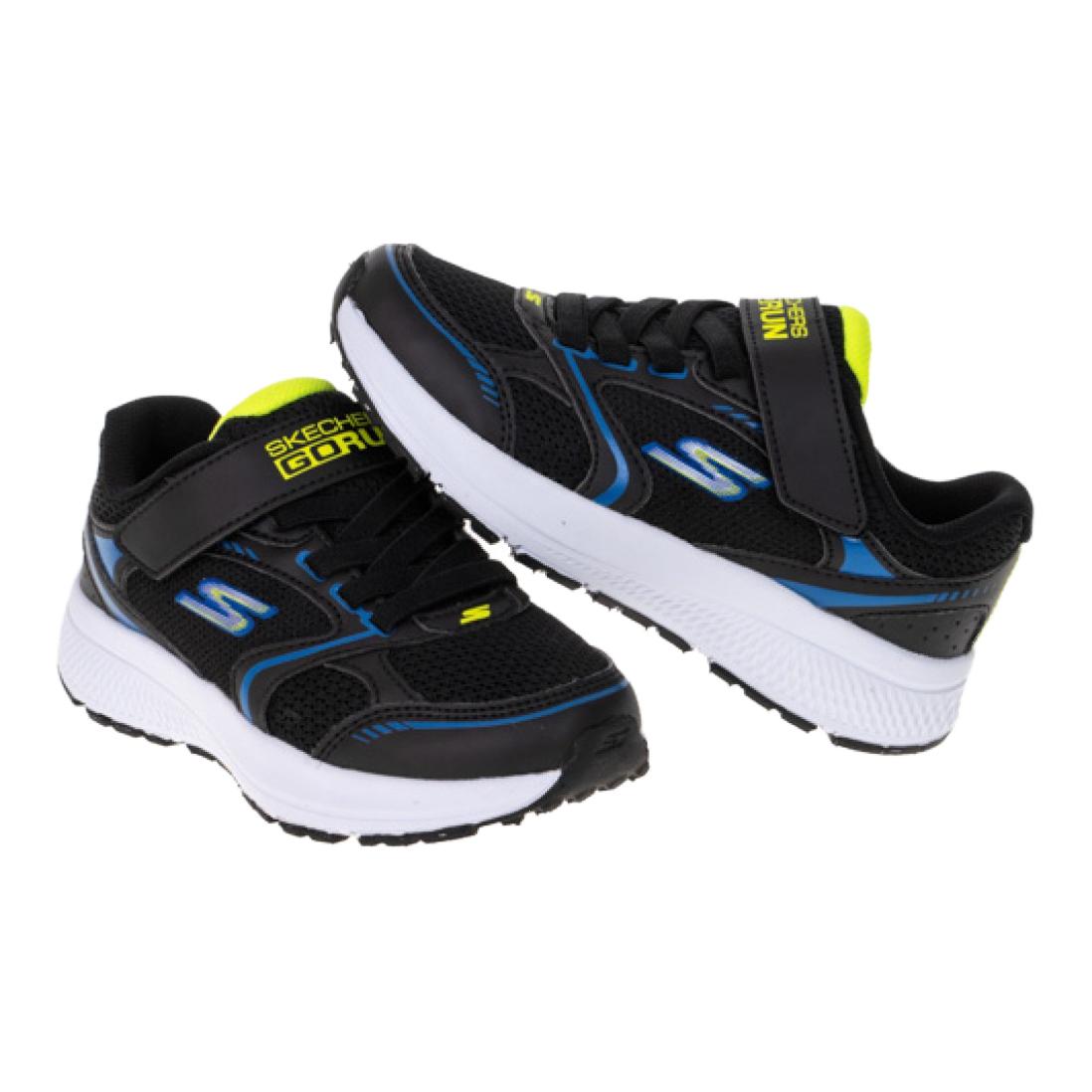 Низкие детские беговые кроссовки Skechers черно-синие для подростков — фото 3
