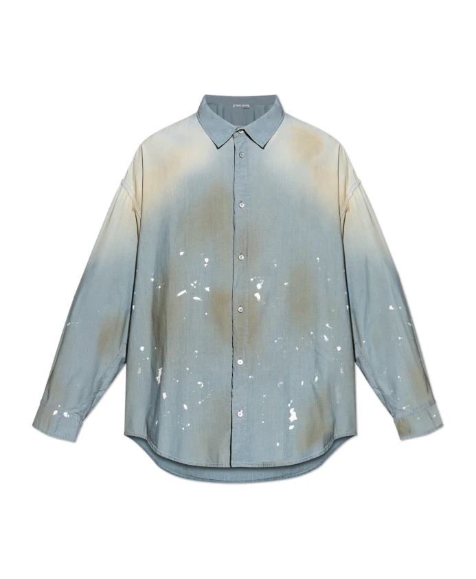 

Рубашка с эффектом потертости Acne Studios, синий