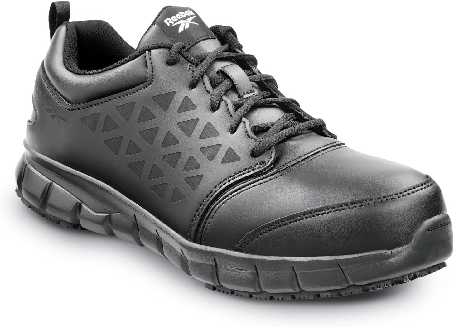 Рабочие туфли Reebok Work Sublite Cushion, мужские, черные, спортивного стиля, с композитным носком, EH, противоскользящая подошва MaxTrax, рабочие, черный — фото 2