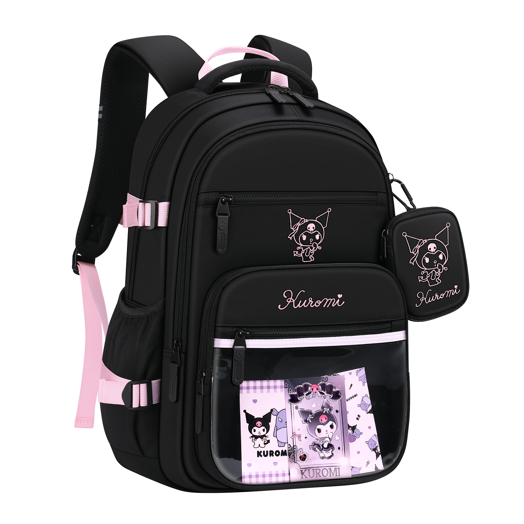 

Sanrio Куломи Полиэстер Рюкзак для старшеклассников Женский Черный, [Lightweight Large Capacity]Kuromi-Black