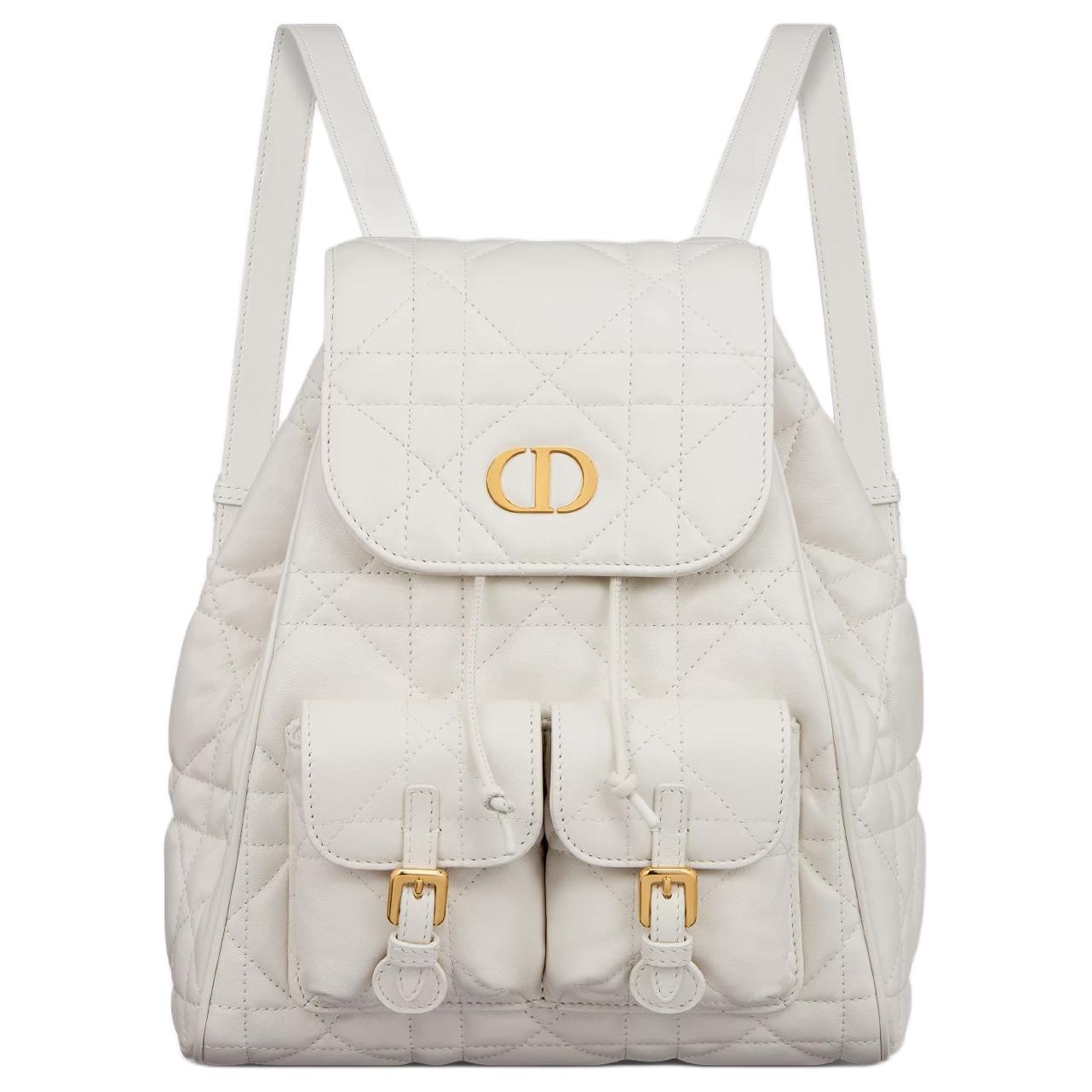 

DIOR Рюкзак Caro из овчины, средний размер, женский, белый