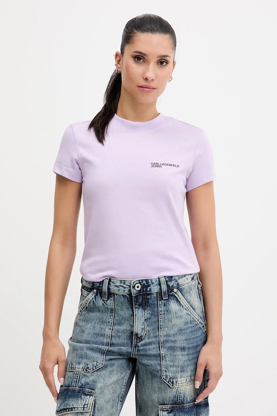

Хлопковая футболка Karl Lagerfeld Jeans, фиолетовый