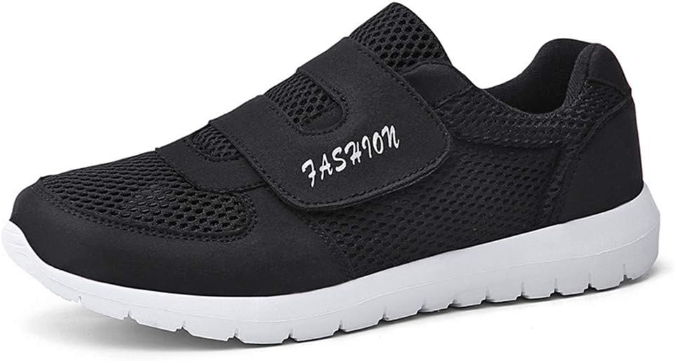 

LEADER SHOW Мужские повседневные удобные прогулочные туфли Ультралегкие лоферы с противоскользящей подошвой и застежкой-липучкой Модные кроссовки, черный