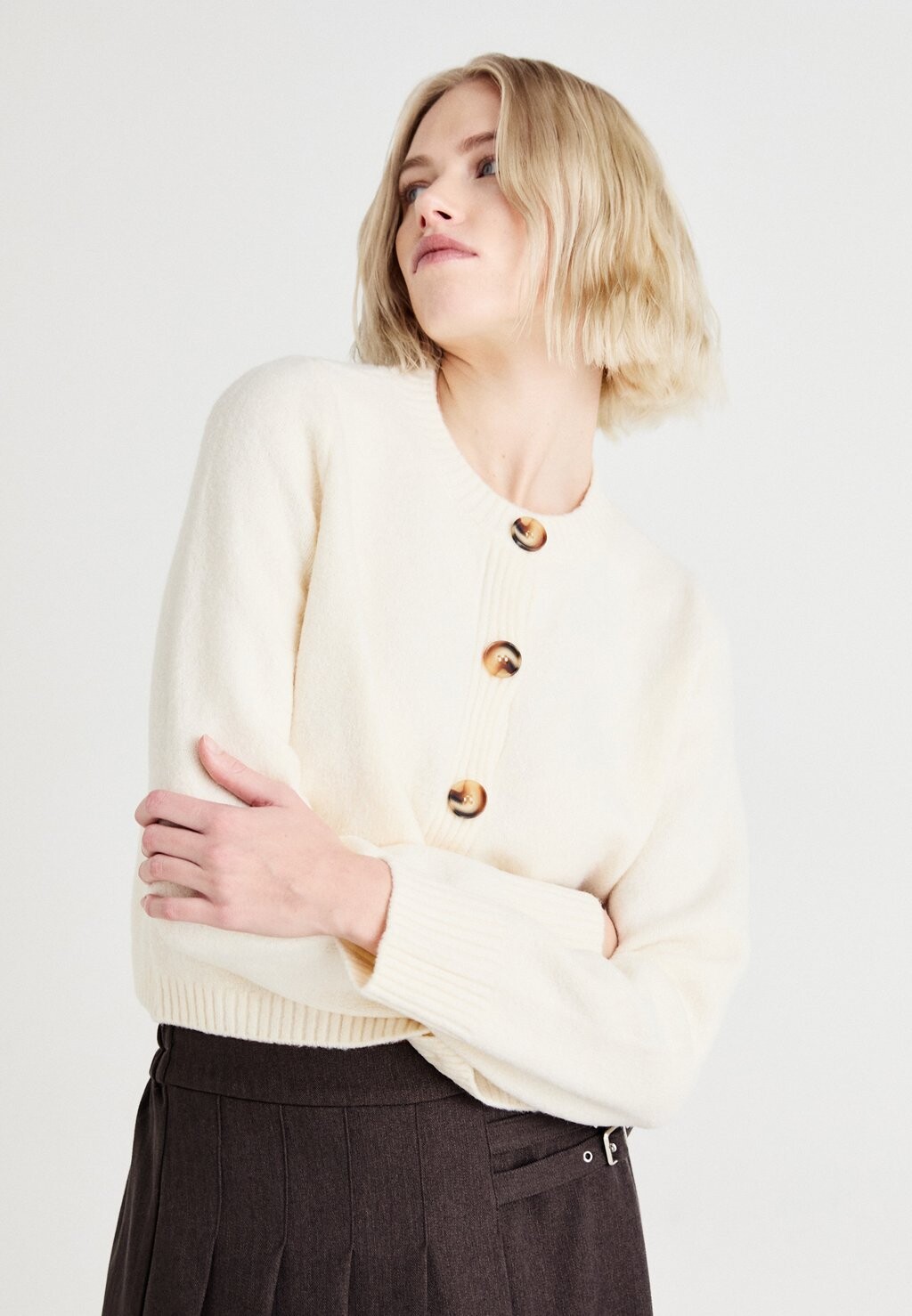 

Кардиган VMBOOM NECK BUTTON CARDIGAN Vero Moda, бежевый