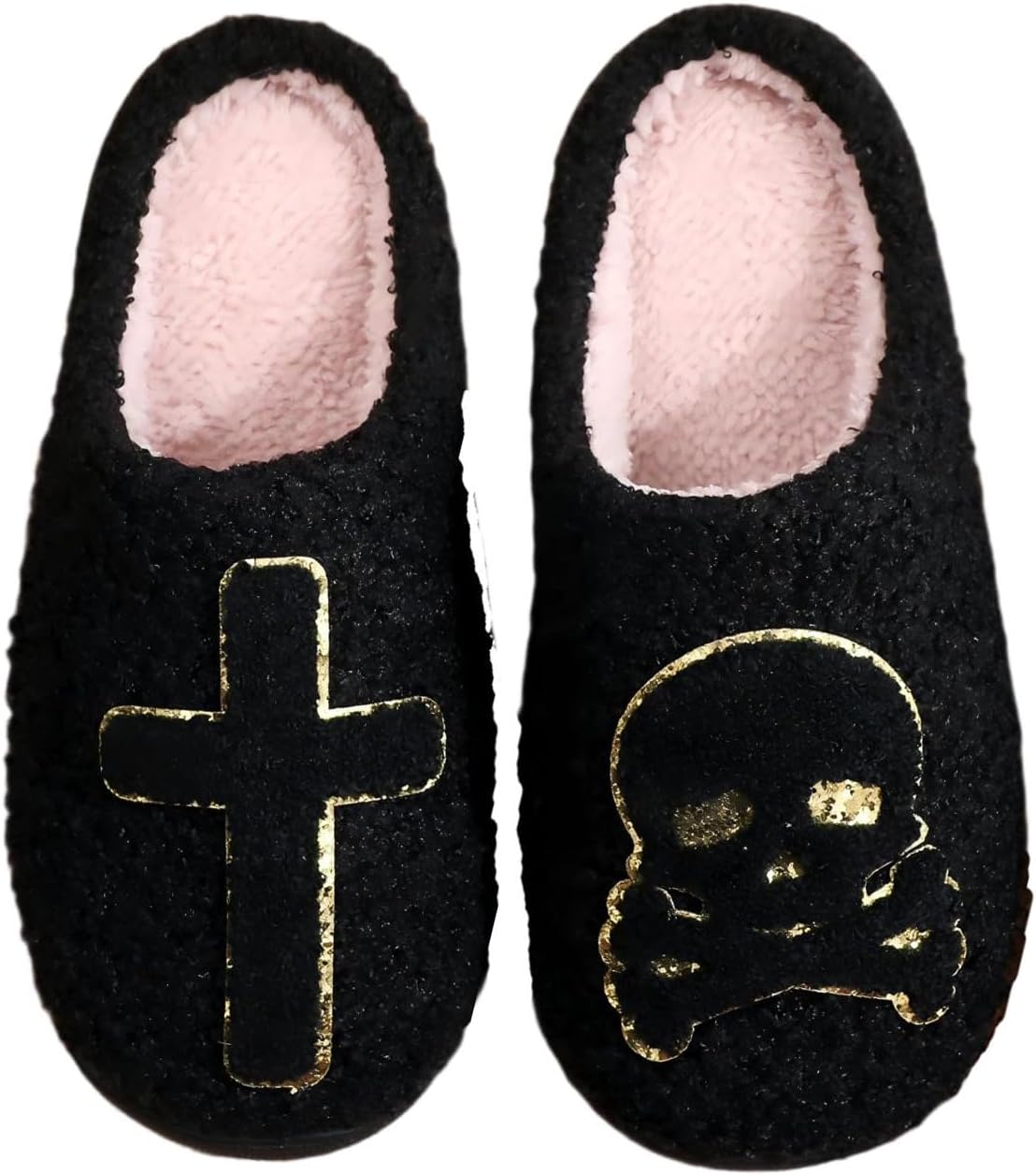 

Пушистые тапочки для женщин, мужские теплые уютные мягкие пушистые тапочки из пены с эффектом памяти, домашние тапочки с надеваниями, домашние тапочки для дома и на улице Wiretran, Cross Skull