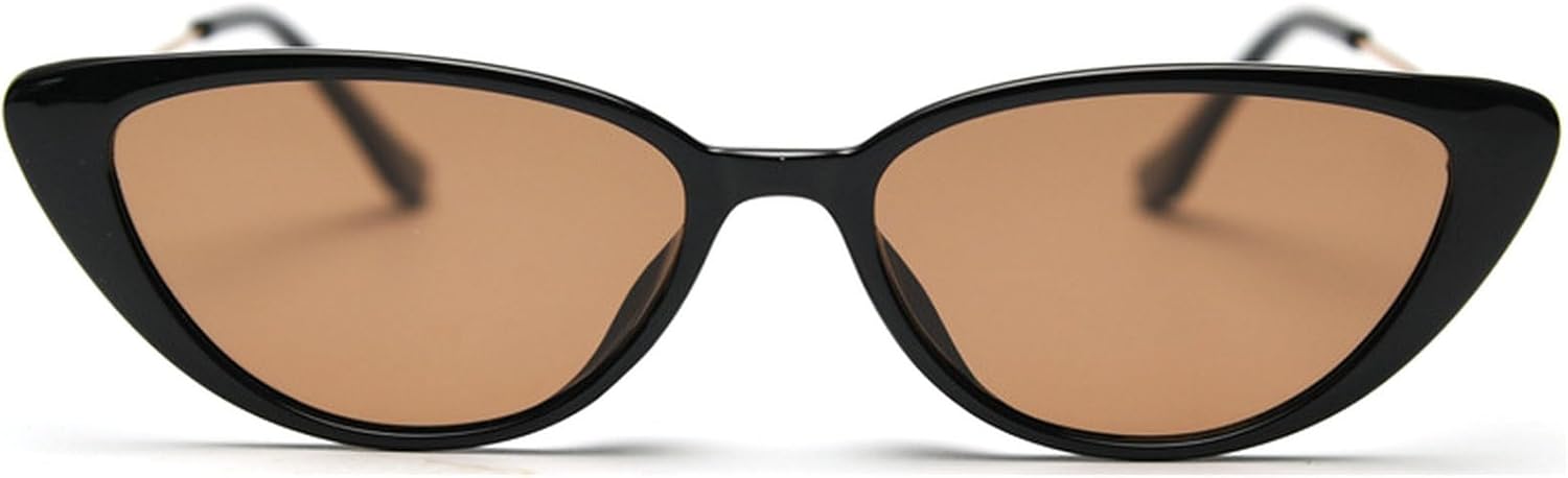 

Ретро поляризованные солнцезащитные очки для женщин и мужчин, маленькие, в стиле 90-х, модные очки «кошачий глаз», женские, зеленые и коричневые, стильные mincl, Black Brown