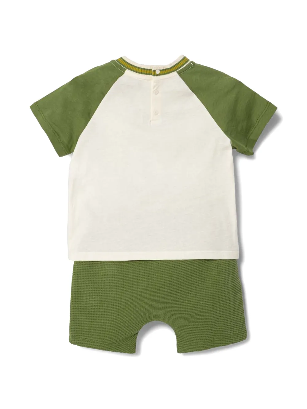 Комплект из футболки и шортов с вышитым логотипом Emporio Armani Kids, нейтральный — фото 2