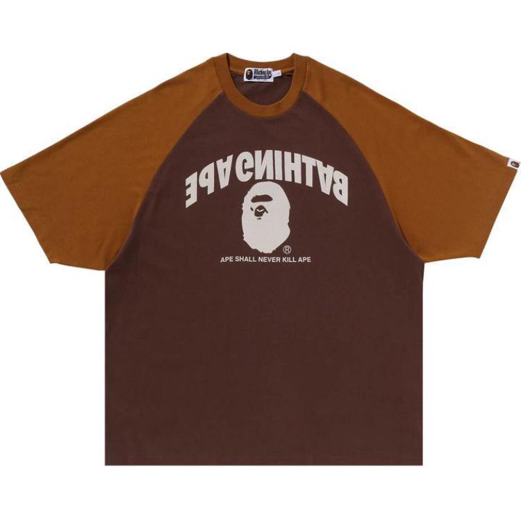 

Футболка College Relaxed Fit Raglan A BATHING APE, коричневый