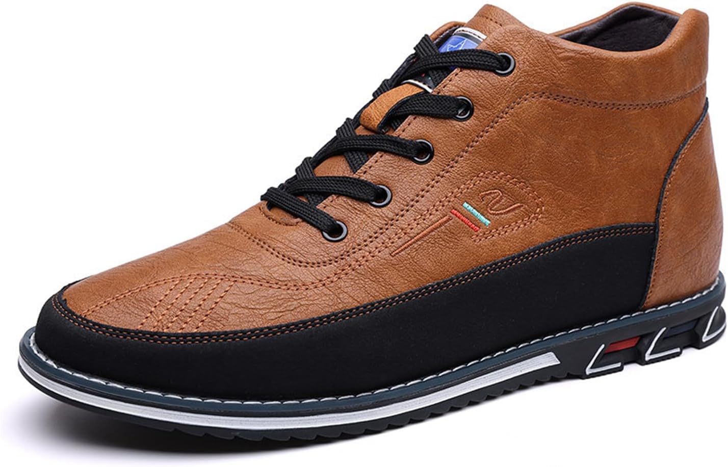 

Мужские кожаные плоские стильные ботинки оксфорды с классическим круглым носком, комфортной мягкой подошвой, противоскользящие, на шнуровке, для работы, прогулок и повседневной носки, ботинки до щиколотки Fifilapin, желтый