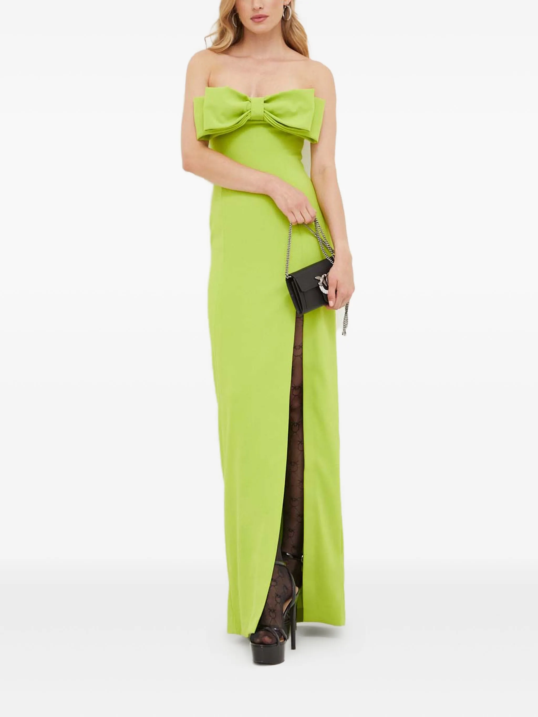 

Платье макси с бантом Pinko, зеленый