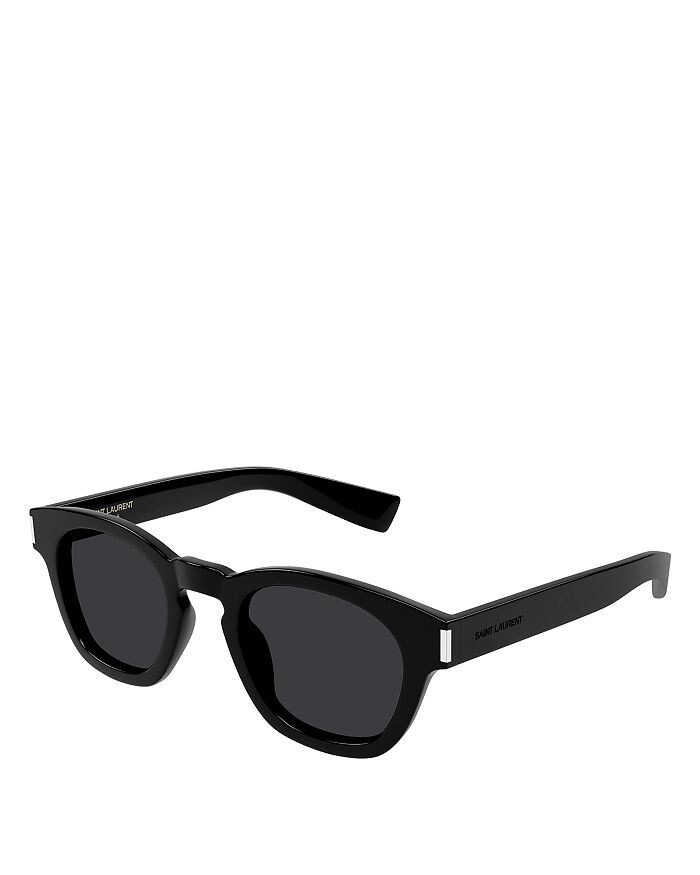 

Солнцезащитные очки Saint Laurent, круглые, 48 мм, черный