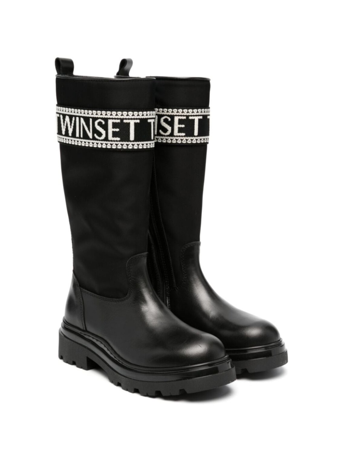 

TWINSET Kids сапоги с логотипом, черный