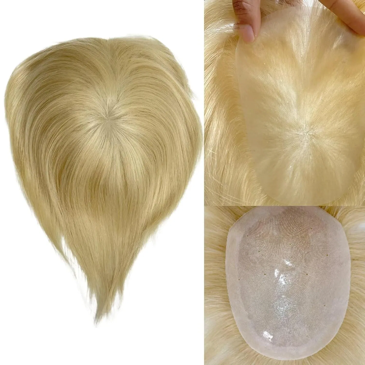 Мужской парик RUNRAYAY из 100% европейских натуральных волос, 16 x 21 см Runrayay, Blonde — фото 2