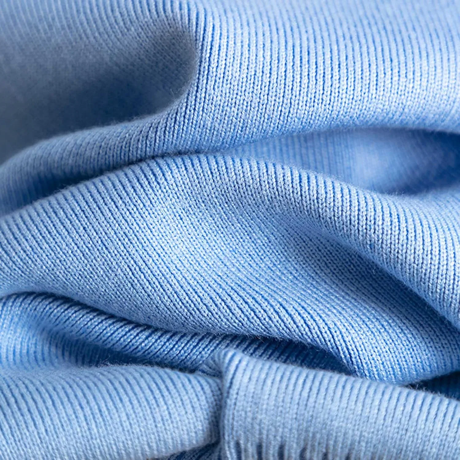 Женский спортивный костюм с водолазкой и широкими брюками, Light Blue — фото 4