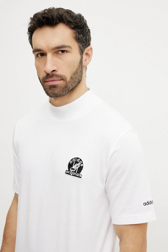 Хлопковая футболка Adidas Originals GRFX TEE, белая — фото 4