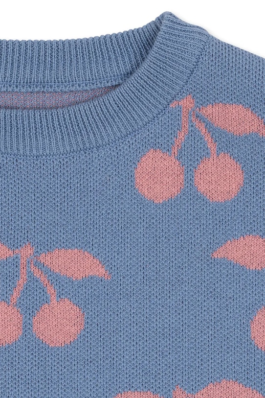 Детское хлопковое платье LAPIS KNIT DRESS GOTS Konges Sløjd, фиолетовый — фото 3