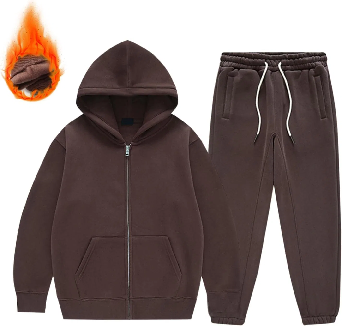 Детский спортивный костюм из флиса, Generic, 2 предмета, Brown — фото 3