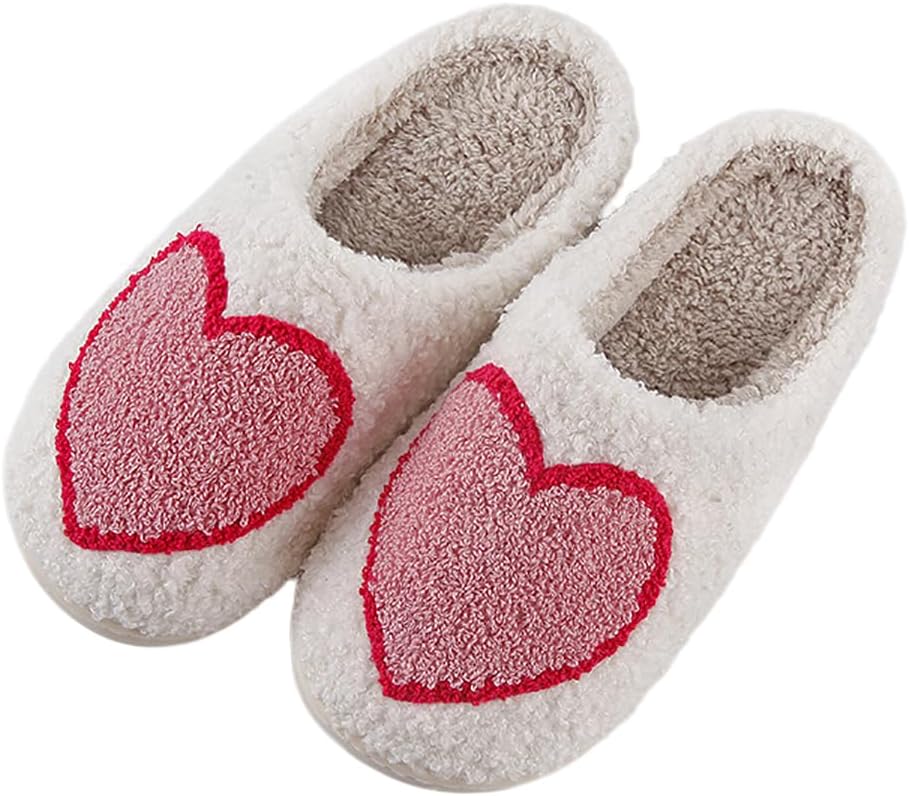 

Домашние тапочки ко Дню святого Валентина: пушистые тапочки в форме сердечек для женщин и мужчин, зимние плюшевые теплые уютные домашние тапочки Haiding, Big Heart