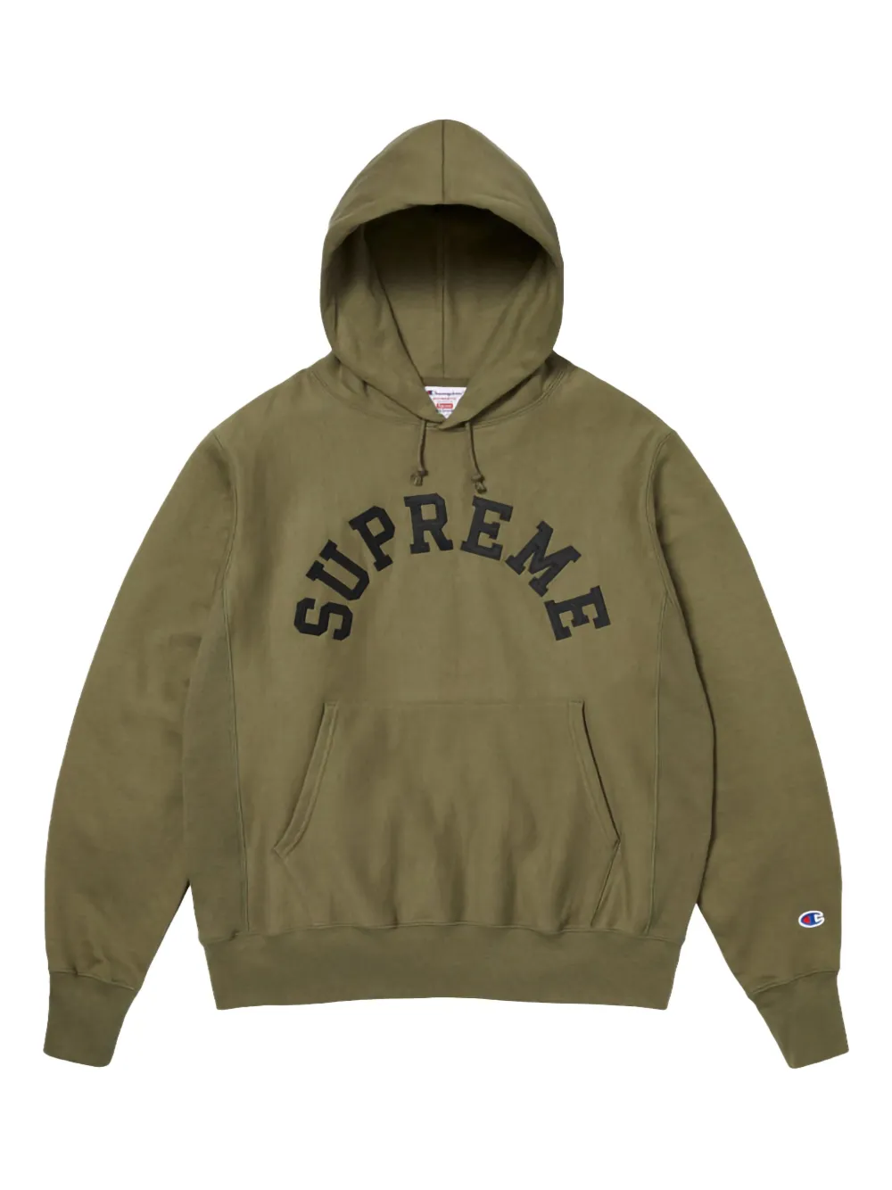 

Худи SS 25 - Olive из коллаборации с Champion Supreme, зеленый
