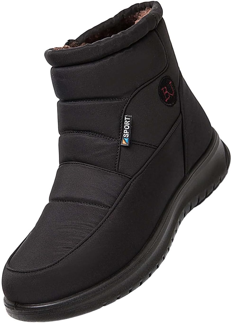 

Высокие хлопковые зимние ботинки унисекс, повседневные, легкие, с флисовой подкладкой, однотонные, теплые, толстые, для улицы Generic, черный