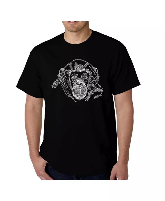 

Мужская футболка Word Art - Chimpanzee LA Pop Art, черный