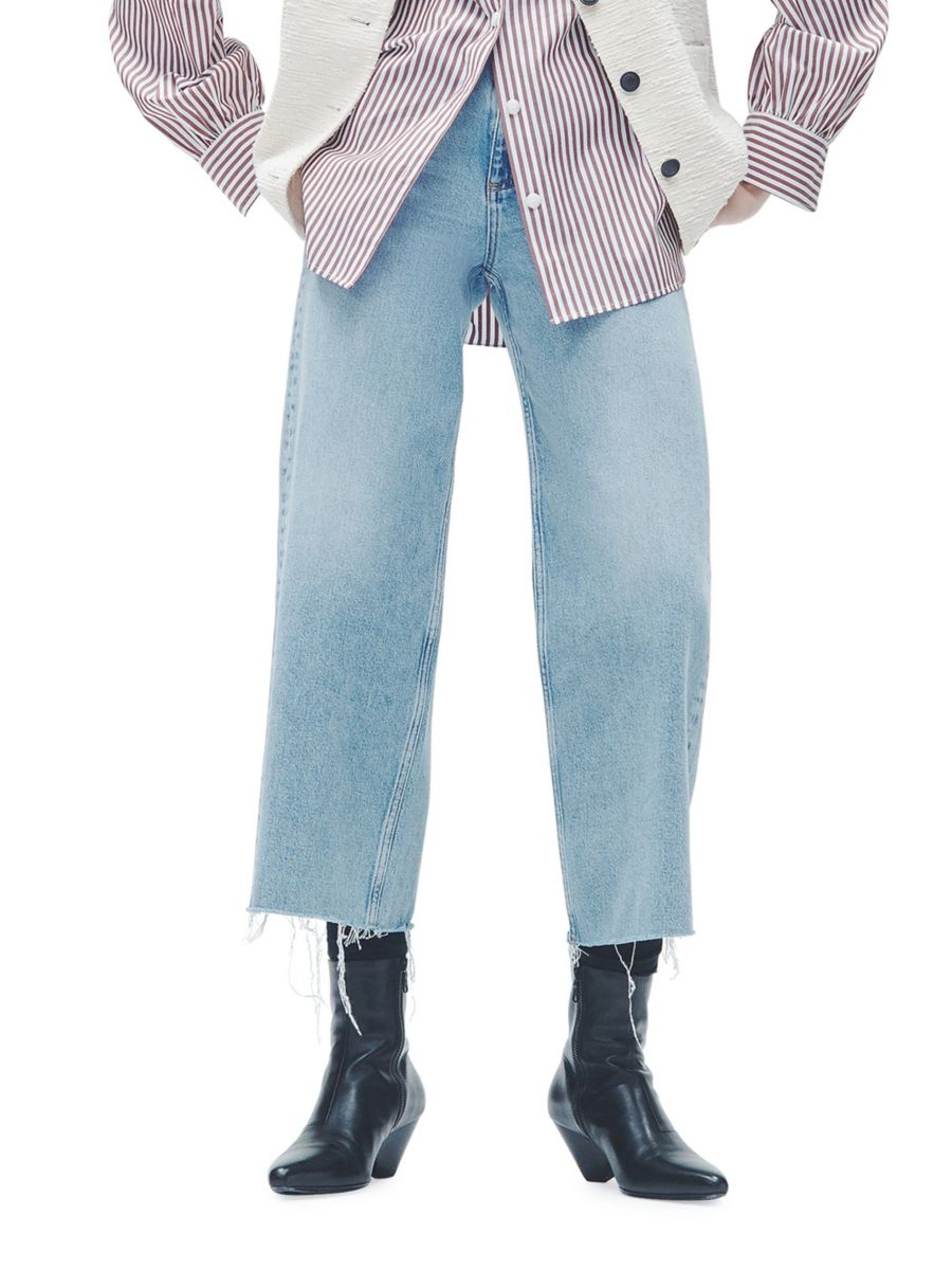 

Укороченные джинсы Andi с высокой талией и широкими штанинами rag & bone, цвет Cecilia