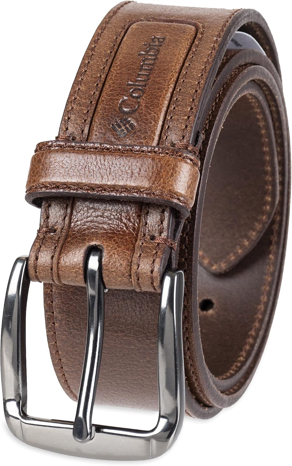 

Кожаный классический мужской ремень Columbia в коричневом и бежевом цвете для джинсов, хаки и чинос, Tan Classic