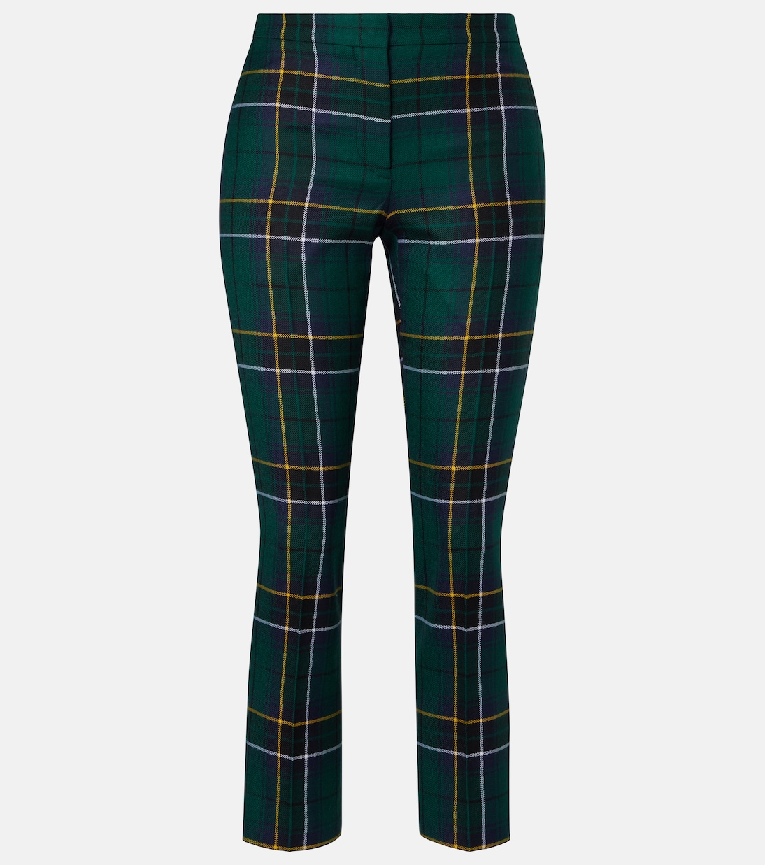 

Прямые брюки из шерсти в клетку McQueen, Navy-Green-Yellow