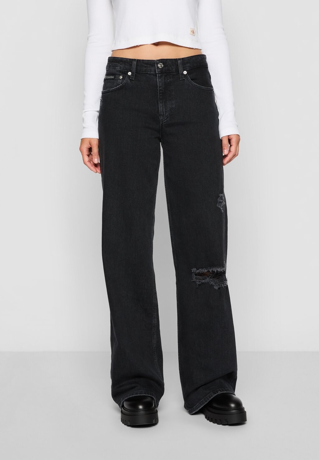 

Джинсы свободного кроя EXCLUSIVE LOW RISE BAGGY Calvin Klein Jeans, черный деним