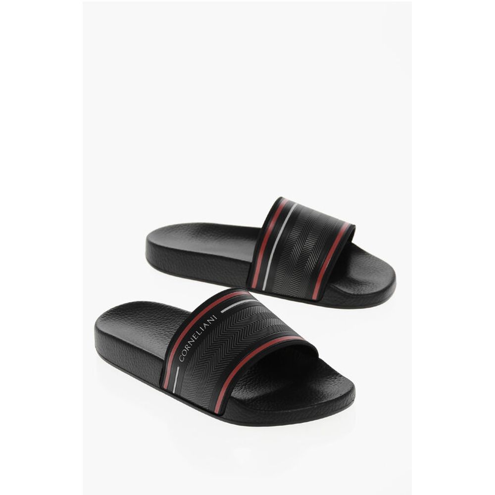 

Резиновые шлепанцы с логотипом Corneliani, Black