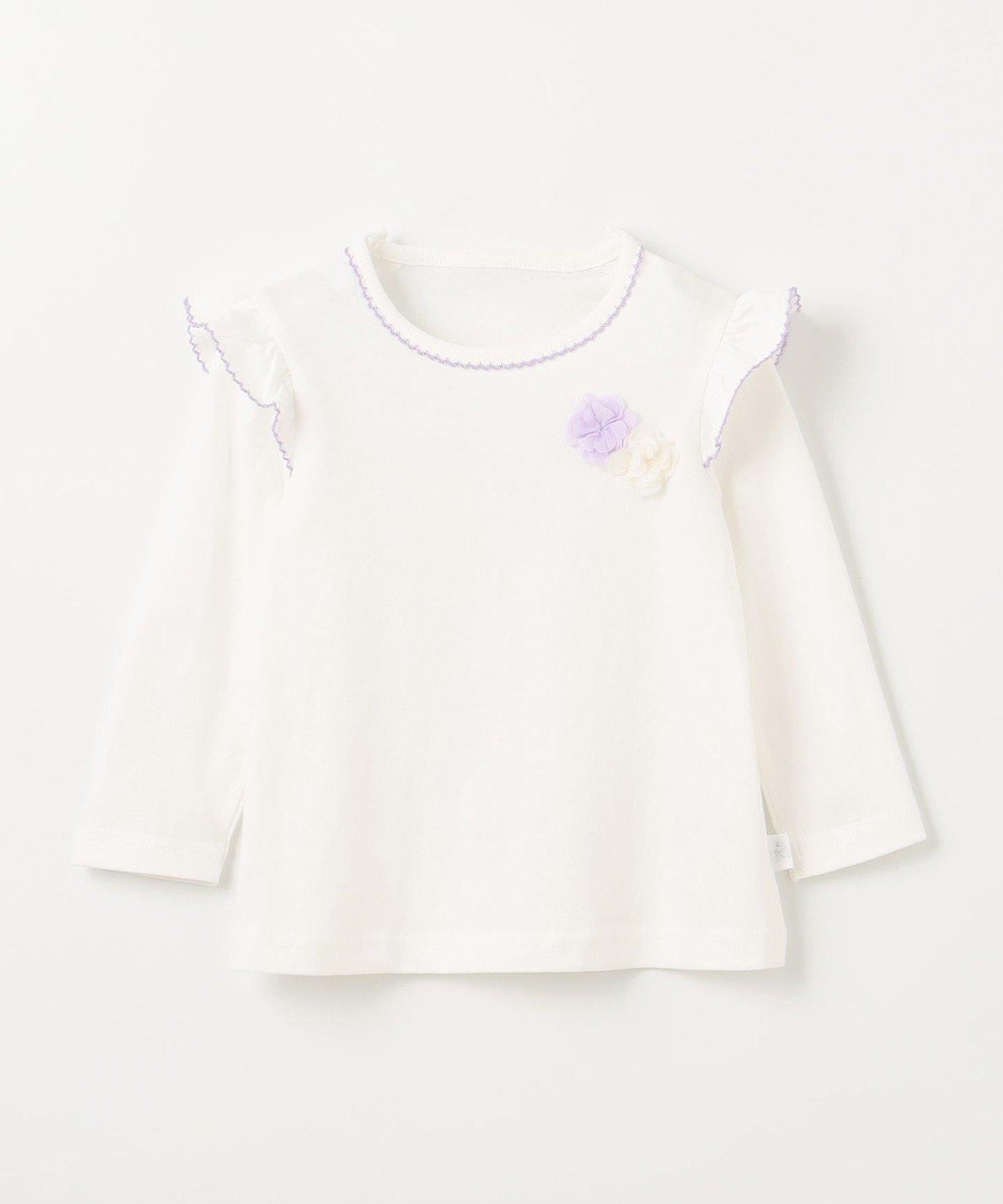 Детская футболка с цветочным принтом [80~100 см] Kids Suite, Off-white [002] — фото 2