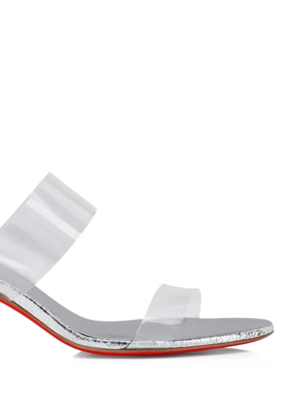 Босоножки с прозрачным ремешком Christian Louboutin, серебяный — фото 2