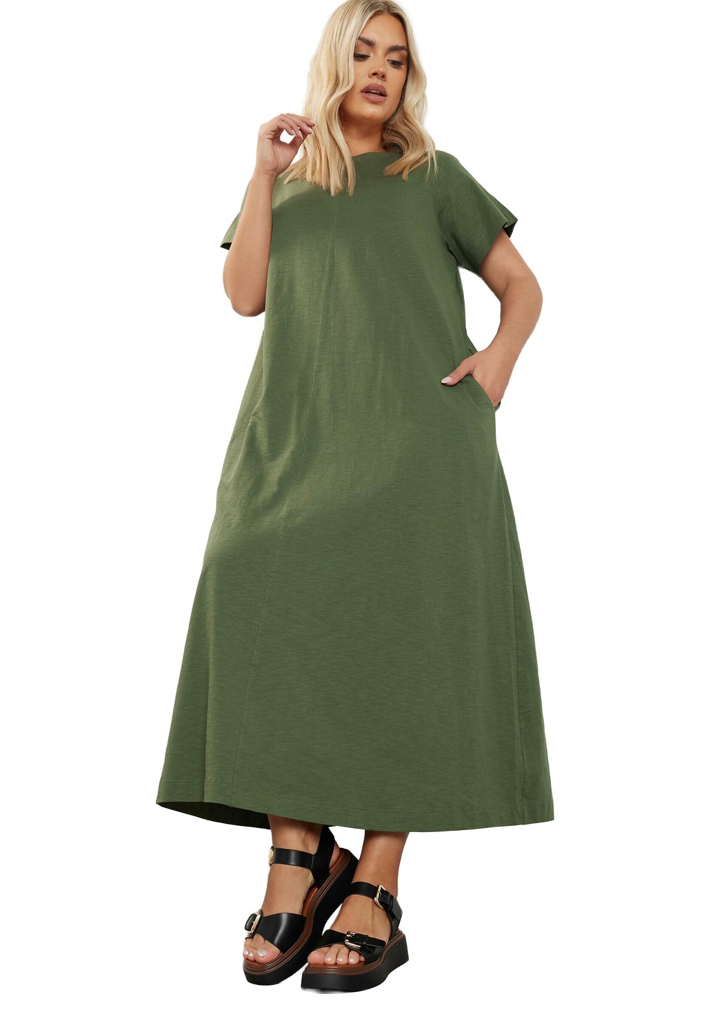 

Платье из джерси DRESS Yours Clothing, хаки