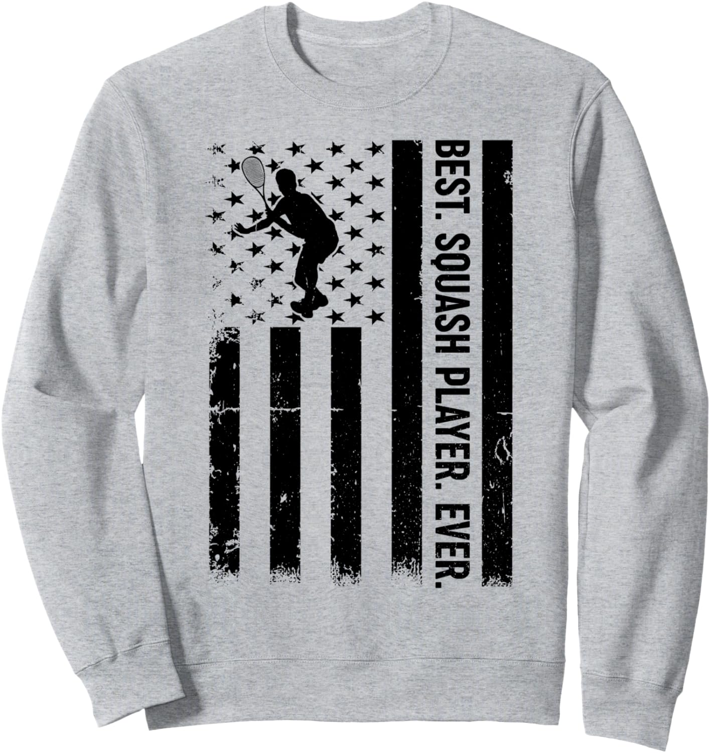 

Лучший игрок в сквош всех времен - толстовка с изображением американского флага и символики сквоша Squash Sport Squash Game Squash Player, серый