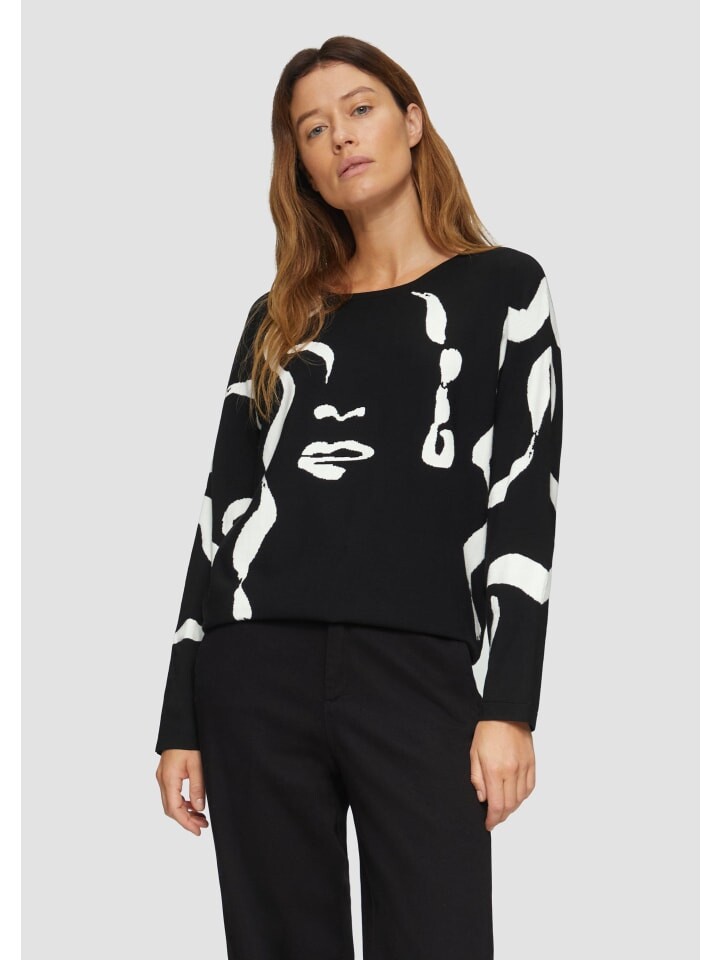 

Пуловер s.Oliver BLACK LABEL Strickpullover langarm, черный