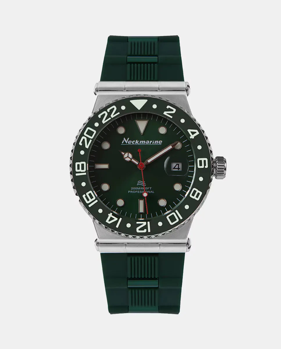 

Зеленые резиновые автоматические мужские часы NKM21132M10 Neckmarine, зеленый