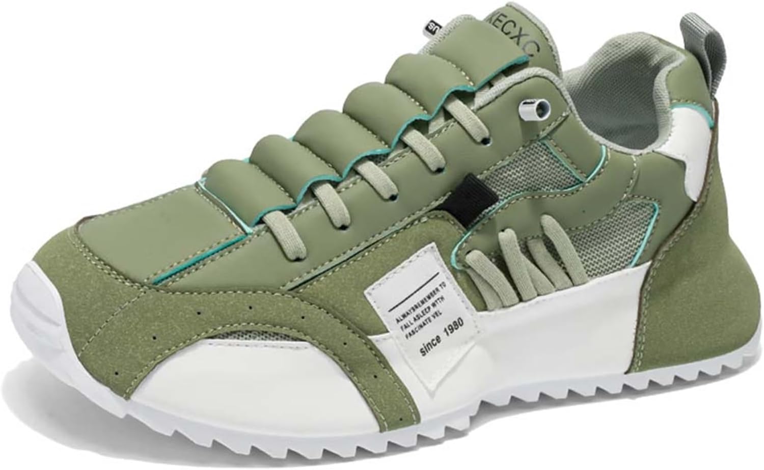 

Мужские лоферы с шнуровкой и без застежек, с круглым носком, с прошивкой, повседневные сетчатые, дышащие, низкие, удобные, модные кроссовки для улицы и прогулок Generic, зеленый