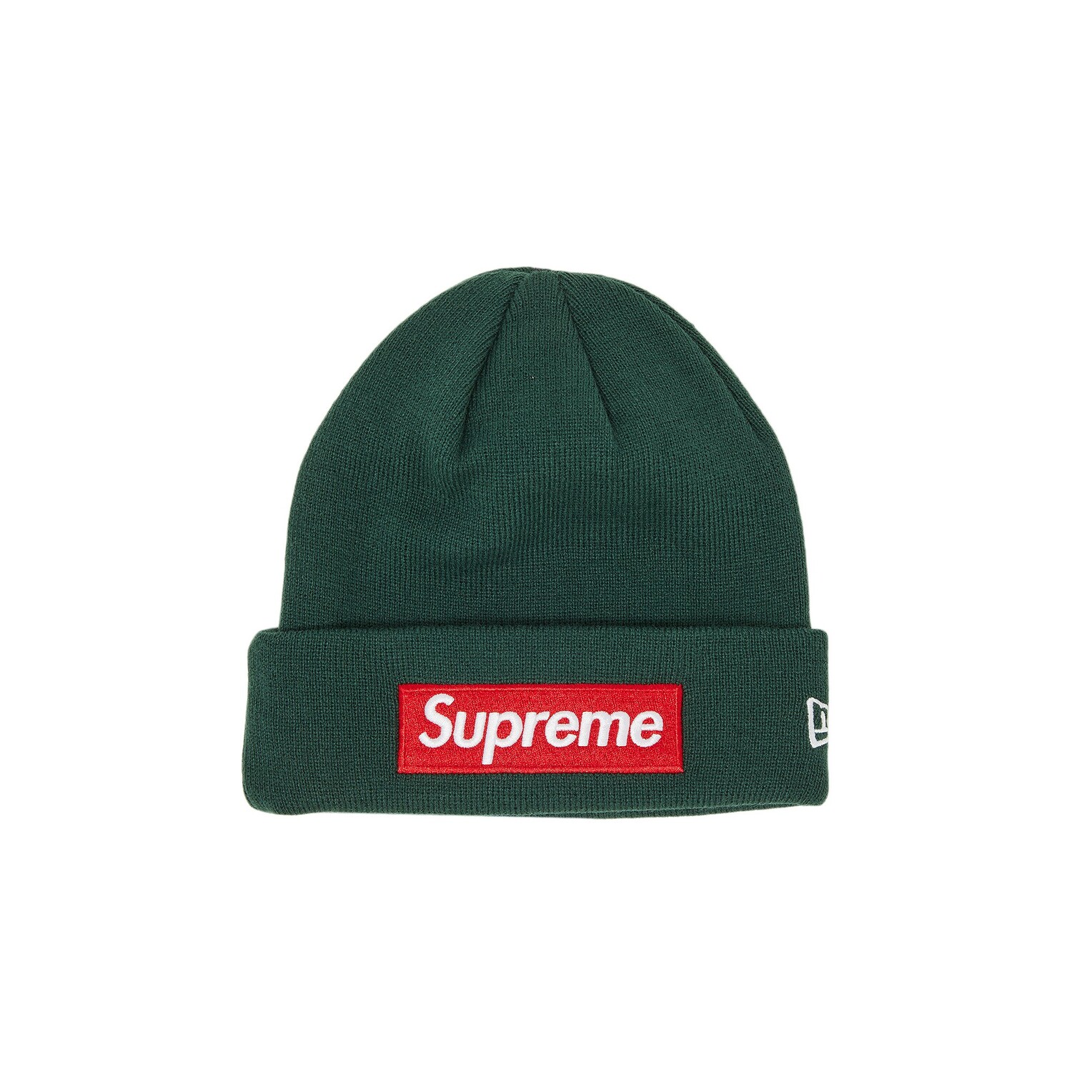 

Шапка-бини Supreme x New Era Box Logo, цвет Темная сосна