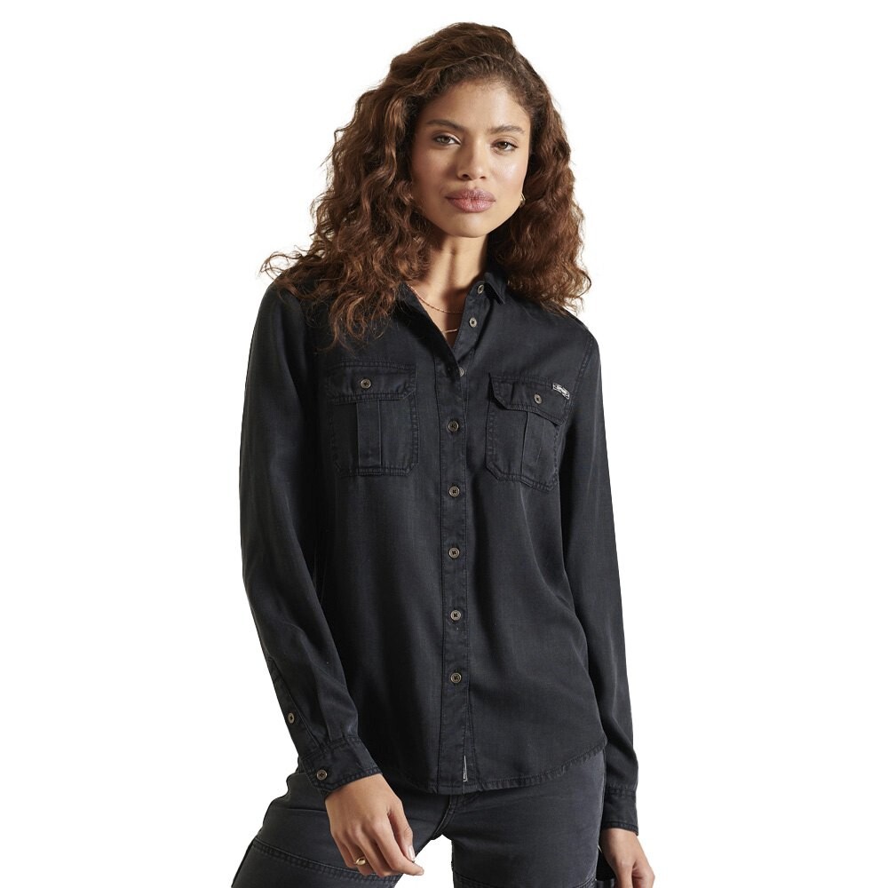 

Рубашка с длинным рукавом Superdry Military, черный